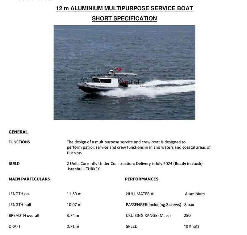 Bateau patrouilleur à vendre